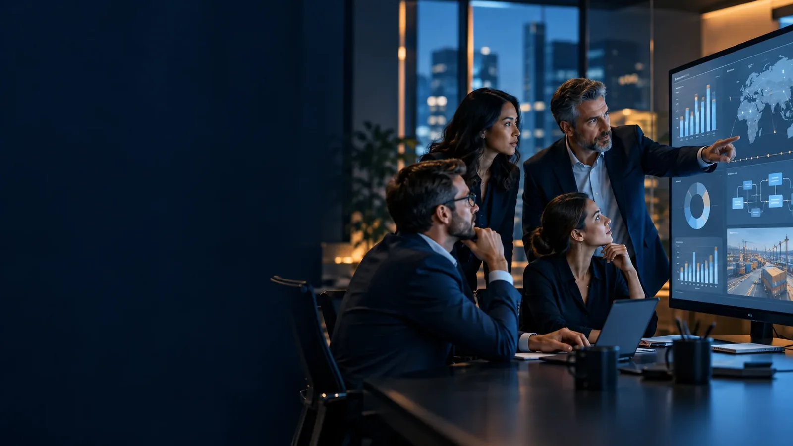 ERP and finance specialists reviewing connected business processes.